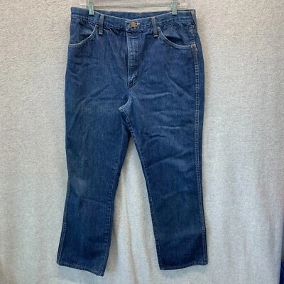 Vintage Rustler Jeans Adult W 36 L 30 Blue Denim Pants Zip Fly Casual Cotton 70s - Image 1 of 4