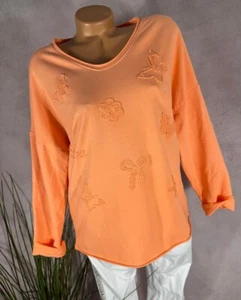 NEU langarm Shirt Oberteil BESTICKT Italy ORANGE 40 42 44 - Bild 1 von 5