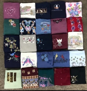Lot of 25 Vintage Granny Sweaters Cat Flowers Nature Ugly Cute Wholesale 859 - Picture 1 of 6