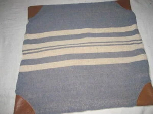 Zwei Mud Pie blau & creme Reißverschluss Kissenbezüge 19"x 19' EUC - Bild 1 von 8