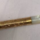 Antique Tiffany Co 14k Gold Dip Pen Fountain Mother of Pearl 6" Vintage - NO NIB