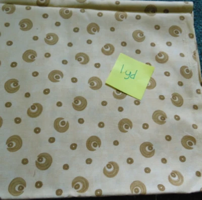 1 Yd PIECES FROM MY HEART Fabric Light Yellow Half Moon By Moda - Image 1 of 2