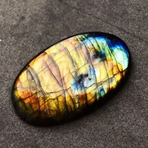 82.25 Ct Madagascar Natural Fire Labradorite Certified Untreated Gemstone - Picture 1 of 5
