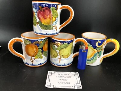 4 Kaffeebecher coffee mugs H9,5cm➡️dipinto a mano Italy Keramik➡️D101I13T12 - Bild 1 von 4