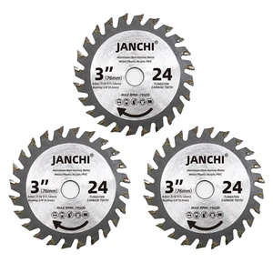3Pack 3 Inch 24T Carbide Circular Saw Blade for Cuts Woods, Plastic, PCV, Acryli - Picture 1 of 11