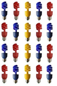 20x Energiesparlampe E27 Fassung 13W 13 Watt 4x Gelb 8x Blau 8x Rot - Bild 1 von 4