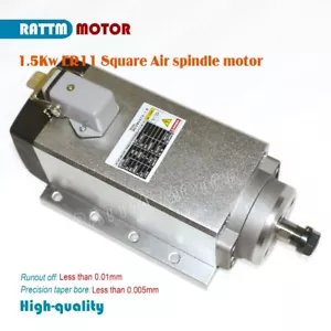 Motore mandrino quadrato raffreddato ad aria 1,5 KW 220V ER11 per fresa incisione CNC - Foto 1 di 3