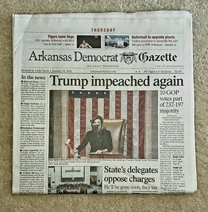 Arkansas Democrat Gazette Donald Trump erneut angeklagt 14. Januar 2021 - Bild 1 von 1