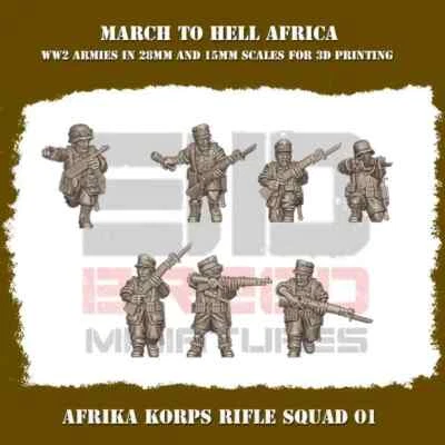 3D BREED 15mm German Africa Korps Troops 'Pick Your Own' 25 Figuren Pack FOW etc