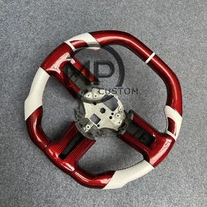 Volante de fibra de carbono rojo personalizado apto para Ford Mustang GT 2010-2014 - Imagen 1 de 7