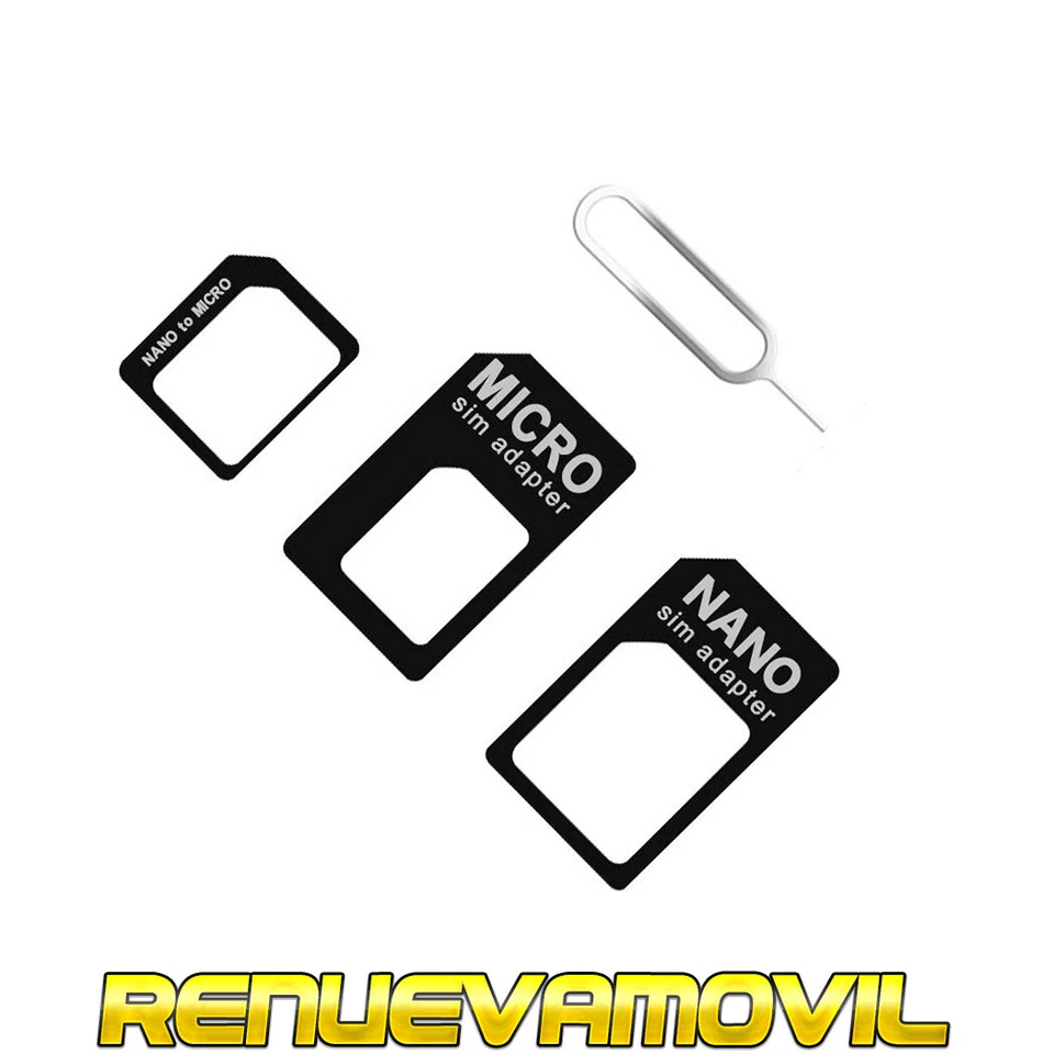 Adaptador tarjeta Nano SIM Card A Micro Para iPhone 4 5 micro sim Nanosim Normal - Imagen 1 de 4