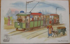 Wagen/Straßenbahn/Straßenbahn Postkarte 1905 - Farblitho - Bild 1 von 1