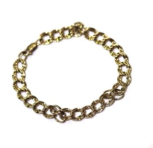 14k yellow gold fancy link hollow chain bracelet 9.6g estate 8" vintage - Picture 1 of 19