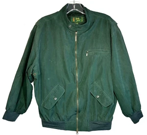 BOBBY JONES Green Silk Bomber Jacket Full Zip Golf Casual Green-Men’s Medium - Picture 1 of 10