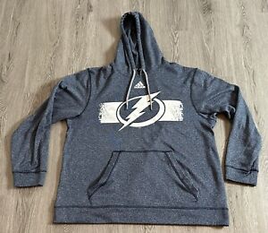 Tampa Bay Lightning NHL Official Adult XL Dry Fit Adidas Climawarm Hoodie Gray
