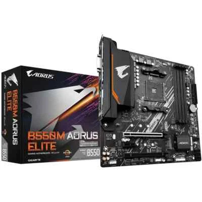 Gigabyte AMD B550M AORUS ELITE Socket AM4 Micro ATX DDR4-SDRAM Motherboard - Image 1 of 4