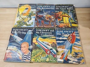 Tom Swift Jr. Adventures Book Lot of 6 Vintage 1950s Hardcover 1 2 3 4 5 & 10 - Picture 1 of 11