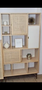 Rattan Bookcase with 9 shelves and 3 cupboards Maison Du Monde - Picture 1 of 7