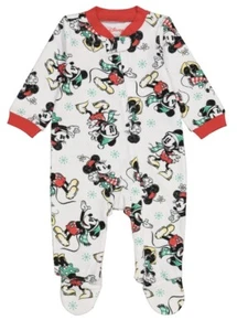 Disney Mickey Mouse Holiday Infant Christmas Blanket Sleeper NWT (0-3 Months) - Picture 1 of 3
