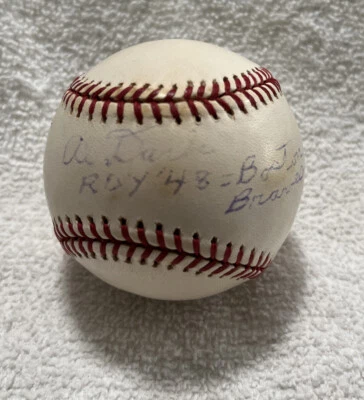 Al Dark Braves Cubs Cardinals Giants ROY 48 Autographed Signed OMLB Baseball - Image 1 of 2