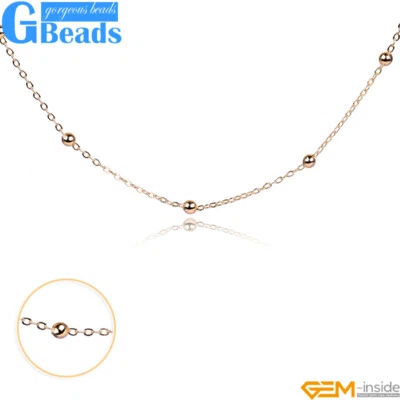 Necklace 14K Gold Filled 39.3” Men Women Bead Chain For Jewelry Making Findings - Image 1 of 4
