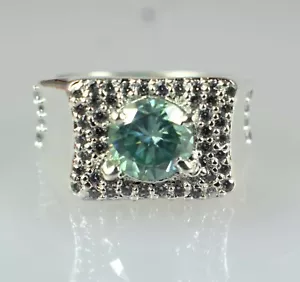 Green Diamond Solitaire 3.97 Ct Round Cut Certified Men's Ring Good Luck Gift - Picture 1 of 7