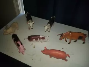 Plastic Pigs, Cows And A Bull - Picture 1 of 4