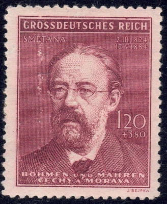 1944 Bohemia and Moravia - SC# B28 - Bedrich Smetana - M-H - Image 1 of 2