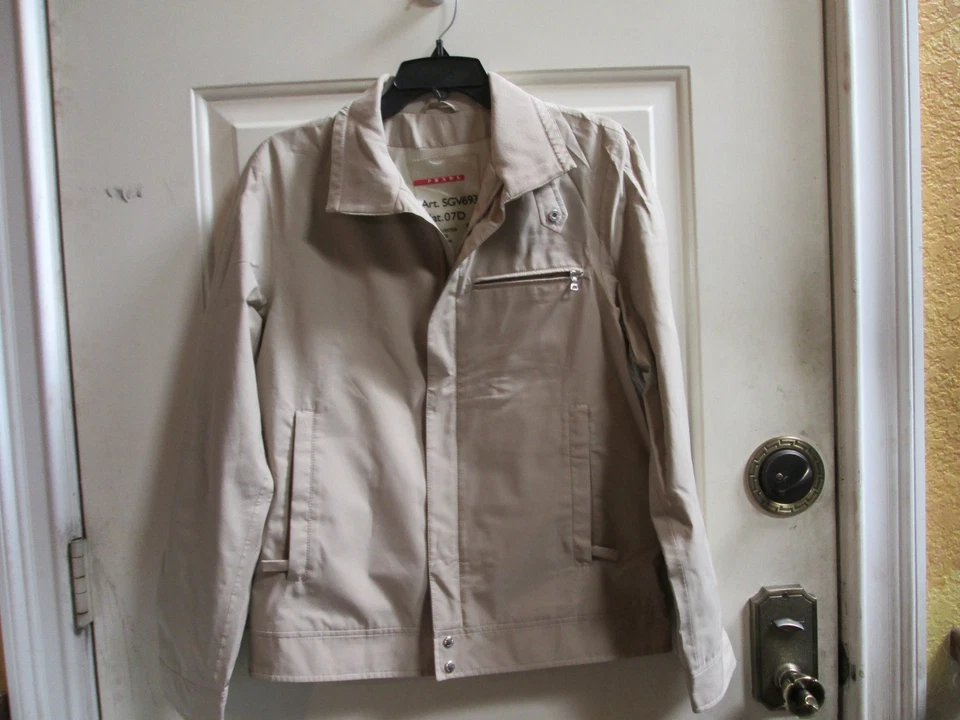 PRADA Mujer Diseñador Gortex Beige Chaqueta Talla 42 Foto 1 de 1