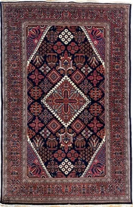 Meymeh 220 x 135 Meymeh Meymey Bakthiar Rug Carpet handgeknüpft Orientteppich - Bild 1 von 8