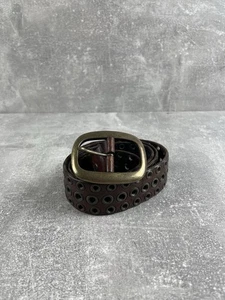 Vintage italienischer brauner Ledergürtel mit Ösen - Größe 95/110 - Bild 1 von 6