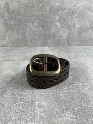 Cinturón vintage italiano de cuero marrón con ojal - talla 95/110 Foto 1 de 4