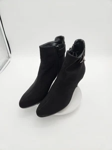 Stuart Weitzman Ankle Boots Sz 9 Ringgore Black Waterproof Gore-Tex Zip Up Heels - Picture 1 of 10