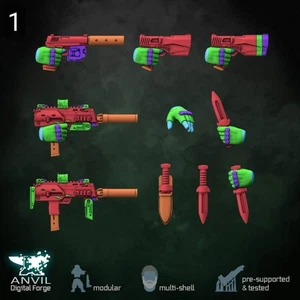 Amboss HiTech Sneaking Suits 28/34mm 3D Resin Miniaturen Modular - Bild 1 von 34