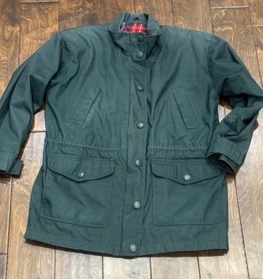 Casaco feminino vintage Cabin Creek com zíper médio xadrez cobertor forrado verde cintura alta - Imagem 1 de 4