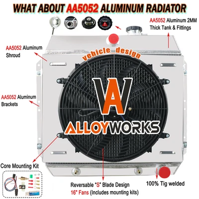 For 1949~1954 Chevrolet Bel Air Car Sedan Coupe 4 Row Radiator Shroud fan Relay - Изображение 1 из 4