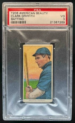 1909-11 T206 American Beauty Clark Griffith Portrait Batting #CG Reds PSA 3 VG - Image 1 of 2