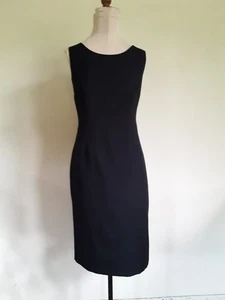 Sleeveless "Little Black Dress" Sz 6. Simple, Classic, Sheath, Lined, Back Slit - Picture 1 of 3