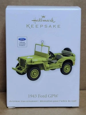 2012 HALLMARK 1943 Ford GPW Keepsake ORNAMENT Metal Military Army Jeep QXI2074  - Image 1 of 2