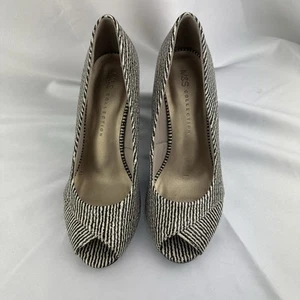 M&S Women's Insolia peep toe heels - black & cream UK 3 - Picture 1 of 8