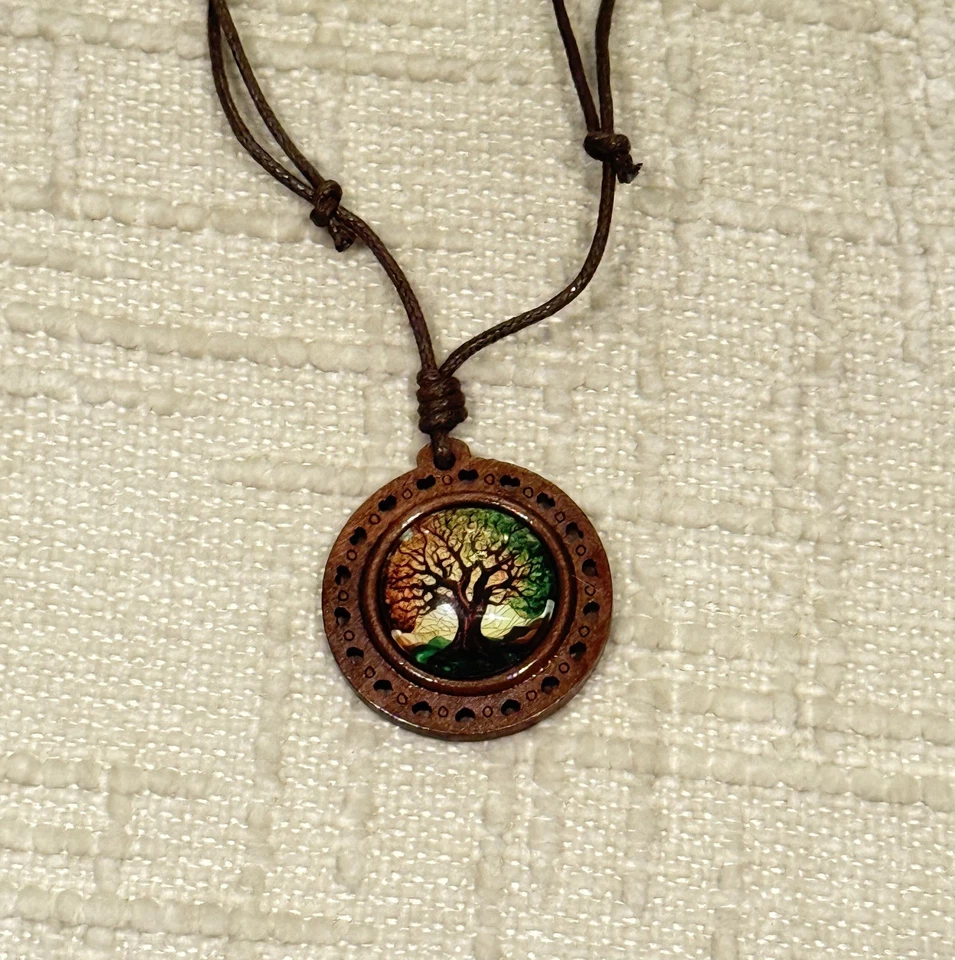 Halskette Holzkette Lebensbaum  Neu - Bild 1 von 1