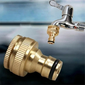 Sturdy Brass Tap Connector for Garden Water Hose Efficient Water Hose Adapter - Picture 1 of 18