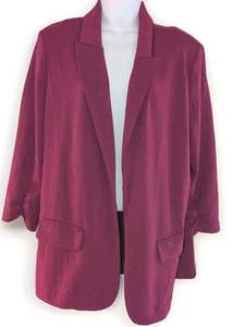 A.BYER Woman's Cranberry Colored Open Front Long Sleeve Jacket - Size L - Picture 1 of 5
