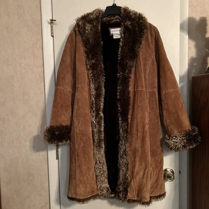 Charles Klein Damen lange Lederjacke braun Größe L wunderschön - Bild 1 von 24