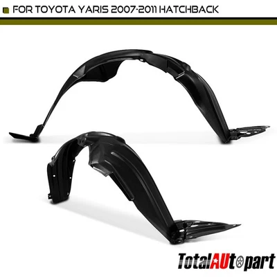 2 件内挡泥板衬里适用于丰田 Yaris 2007 2008 - 2011 Hatchback 2 门前 — 第 1/4 张图片