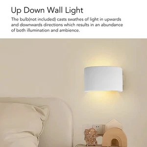 Half Cylinder Wall Light G9 Up Down Wall Mounted Lamp Resin Plaster Wall Sc DM - Picture 1 of 12