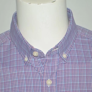 Camisa Manga Larga UNTUCKit Ajuste Regular Rendimiento Elastizada Azul Rosa Cuadros Talla L - Imagen 1 de 4