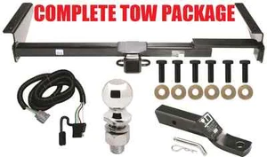 CLASS 3 TRAILER HITCH PACKAGE + OEM WIRING REPLACEMENT KIT + BALLMOUNT + BALL - Picture 1 of 6