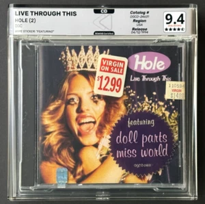 HOLE Live Through This SEALED 1994 DGC U.S. GRADED CD W/VIRGIN HYPE STICKER - Picture 1 of 7