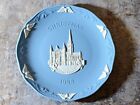 WEDGWOOD Jasperware Pale Blue Plate , SALISBURY Cathedral 1988
